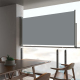 Copertina Laterala Retractabila Terasa Gri 80x300cm, Poliester, Protectie UV, Vant