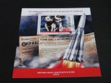 60 Ani de la Zborul Spațial Belka și Strelka, Sputnik -Bloc Filatelic Centrafricană 2020, Spatiu, Stampilat