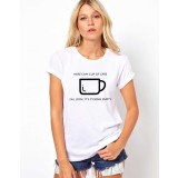 Tricou dama alb - Cup of care - L