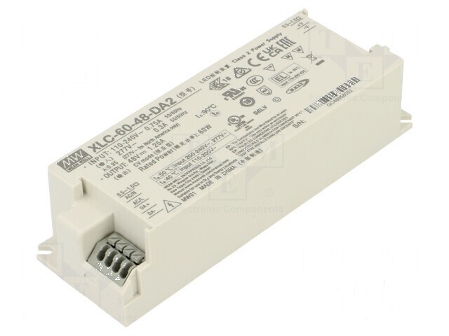 Alimentator LED 60W 48VDC 1,25A 155&divide;400VDC 88%