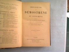 CHEFS D OEUVRES DE DEMOSTHENE ET D ESCHINE - J.F. STIEVENART (CARTE IN LIMBA FRANCEZA)
