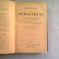 CHEFS D'OEUVRES DE DEMOSTHENE ET D'ESCHINE - J.F. STIEVENART (CARTE IN LIMBA FRANCEZA)