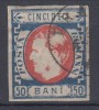 ROMANIA 1869 LP 29 b REGELE CAROL I CU FAVORITI VALOAREA 50 BANI STAMPILAT