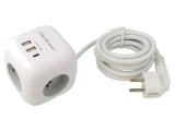 Prelungitor QOLTEC 3 Prize 230VAC 16A Alb 52547