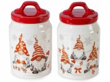 Set 2 borcane Craciun ceramica multicolora PR &Oslash; 10 cm x 17 H