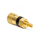 Mufa banana mama audio 4mm montabil panou aurita inel negru, Oem