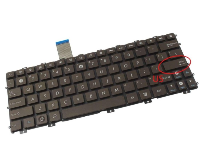 Tastatura Asus Maro Eee PC 1018PB layout US fara rama enter mic, Eee PC 1025C layout US fara rama enter mic
