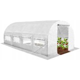 Sera de gradina, tip tunel cu cadru metalic, 300x600cm, 18mp alb Household NewTrend