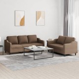 VidaXL Set de canapele cu perne, 2 piese, maro, textil