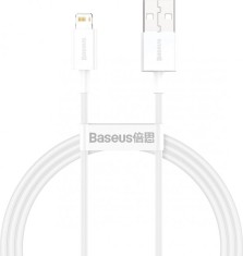 CABLU alimentare si date Baseus Superior, Fast Charging Data Cable pt. smartphone, USB la Lightning Iphone 2.4A, 2m, alb &quot;CALYS-C02&quot; (timbru verde 0.0