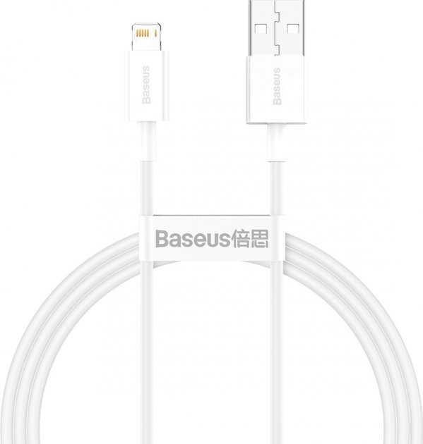 CABLU alimentare si date Baseus Superior, Fast Charging Data Cable pt. smartphone, USB la Lightning Iphone 2.4A, 2m, alb &quot;CALYS-C02&quot; (timbru verde 0.0