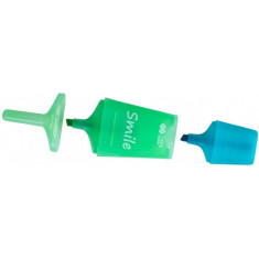 Marker evidentiator parfumat Lollypop 2 culori in 1 albastru/verde Happy Color