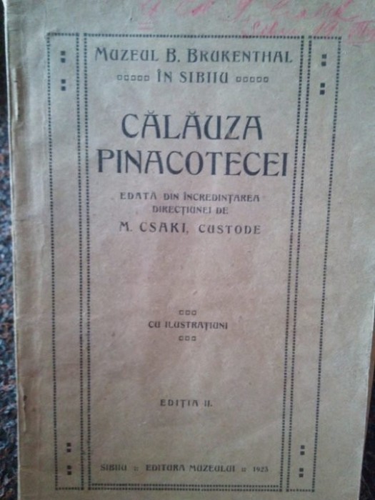 M. Csaki - Calauza Pinacotecei, editia II (Editia: 1923)