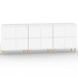Dulapuri, 3 buc, alb, 60x35x70 cm, lemn prelucrat