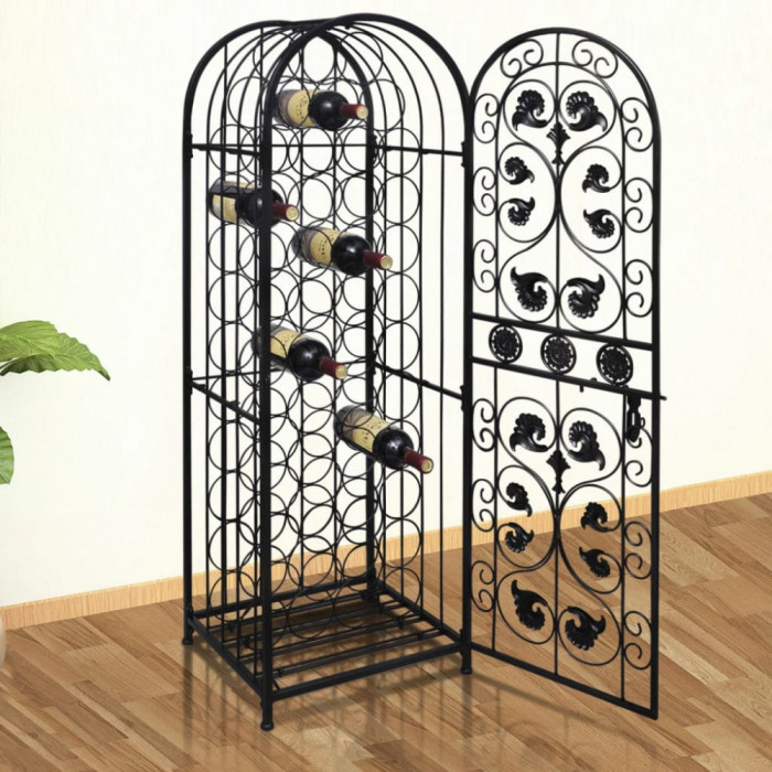 Suport sticle de vin pentru 45 de sticle, metal GartenMobel Dekor