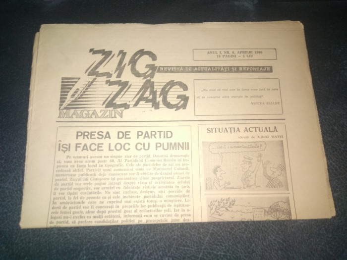 REVISTA ZIG ZAG MAGAZIN NR 6 APRILIE 1990