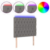 Cumpara ieftin Tablie de pat cu LED, gri inchis, 100x7x118/128 cm, textil