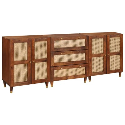 vidaXL Set de bufet 3 pcs Maro 180 x 33 x 75 cm Lemn masiv de mango 3310170 foto