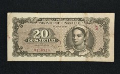 Bancnota 20 LEI 15 iunie 1950 foto
