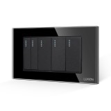 Cumpara ieftin Intrerupator mecanic Luxion 5 posturi cu rama din sticla, negru, 4M