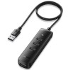 HUB extern Ugreen, &quot;CM416&quot; porturi USB: USB 3.0 x 4, conectare prin USB, material ABS, port micro USB 5V, lungime 25 cm, negru, &quot;10915&quot; (timbru verde