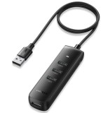 HUB extern Ugreen, &quot;CM416&quot; porturi USB: USB 3.0 x 4, conectare prin USB, material ABS, port micro USB 5V, lungime 25 cm, negru, &quot;10915&quot; (timbru verde