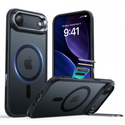 Husa MagSafe pentru Apple iPhone 17 Air, ESR, Classic Hybrid Kickstand, Neagra Satinata foto