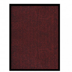Covoraș de ușă, roșu cu dungi, 60x80 cm