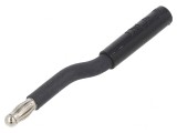 Adaptor Banană 4mm Nichelat Negru 25A Priză