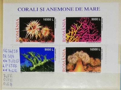 2002 Corali si Anemone de mare Bl.319 LP1577 MNH Pret 2,4+1 Lei foto