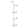 Cuier Metalic, 8 C&acirc;rlige, Montare Ușă sau Dulap, Lungime 43 cm, Gri și Lemn Natural, Oem
