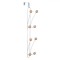 Cuier Metalic, 8 C&acirc;rlige, Montare Ușă sau Dulap, Lungime 43 cm, Gri și Lemn Natural