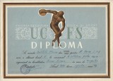 A4063N Diplomă sportivă, atletism, 1962, Turnu Severin