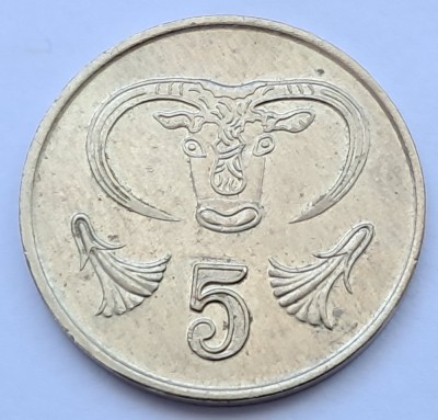 Cipru, 5 Cents 1990 foto