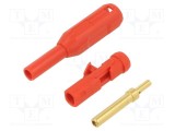 Conector banană 1,5mm soclu roşie lipite, crimpate ST&Auml;UBLI