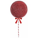 Decoratiune Acadea Craciun polistiren alb rosu II cm 25 x 5 x 52 H
