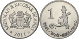 Andaman &amp;amp; Nicobar Islands (India) 2011 - 1 rupee, gecko, UNC