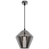 Pendul sticla fumurie, 1xE27, transparent, design modern