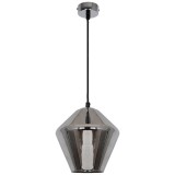 Pendul sticla fumurie, 1xE27, transparent, design modern