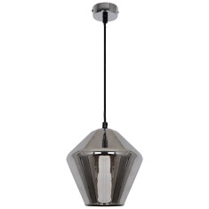 Pendul sticla fumurie, 1xE27, transparent, design modern