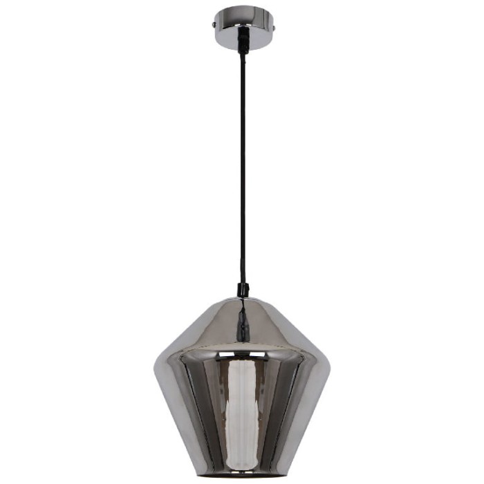 Pendul sticla fumurie, 1xE27, transparent, design modern