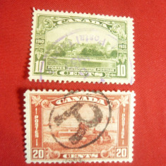 2 Timbre Canada 1928 10C si 20C -Peisaje , stampilate