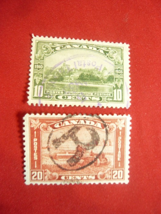 2 Timbre Canada 1928 10C si 20C -Peisaje , stampilate