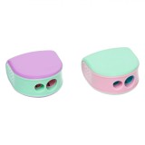 Ascuțitoare Dublă Pastel, Multicolor, Set 2 Bucăți, Plastic, Oem