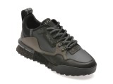 Pantofi sport REPLAY negri, MS1P47L, din material textil si piele naturala