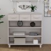 VidaXL Măsuţă consolă, alb, 90x35x90 cm, lemn masiv de pin