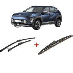 Set 3 stergatoare auto Bosch pentru Hyundai Kona (SX2) 2023, cauciuc siliconat, 650x400mm, 300mm