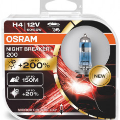 Set 2 Buc Bec Osram H4 12V 60/55W Night Breaker 200 P43t +200% 64193NB200-HCB