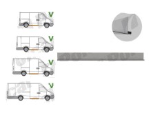 Prag interior IVECO DAILY II, 01.1999-2011, partea stanga=dreapta, metal 1, 0mm, metal galvanizat; lungime 1200 mm,