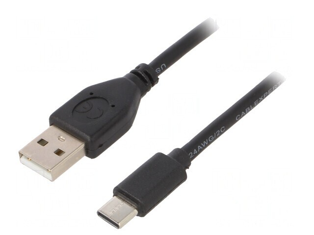 Cablu USB 2.0 USB A la USB C 3m Negru PVC Aurit